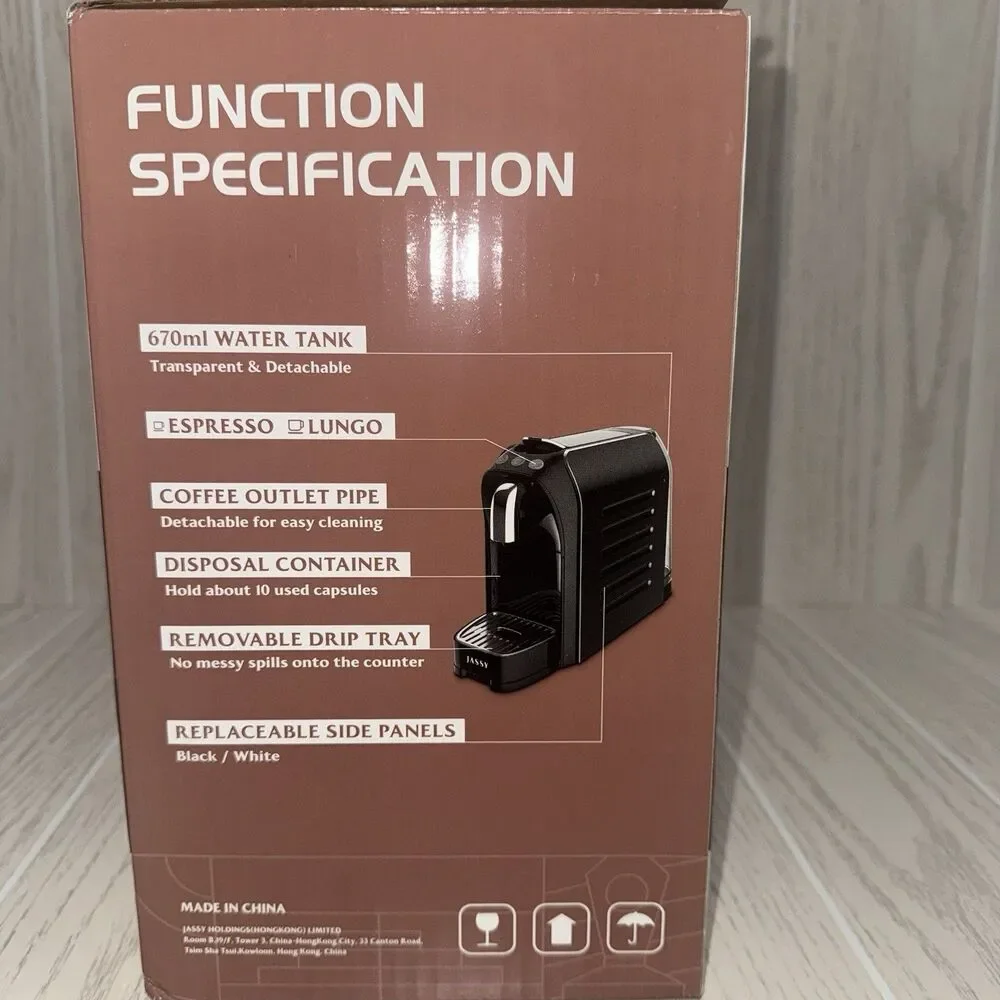Jassy JS-200 20 Bar Fast Brew Capsule Coffee Espresso Machine New In Box